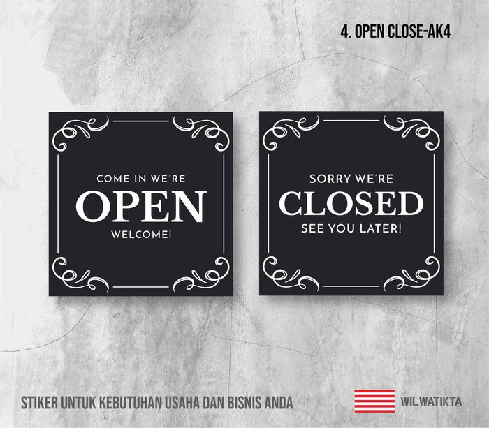 Gambar Custom Open Closed | Desain Elegan | | Sign Board Acrylic - OPEN CLOSE-A4 dari Merahputih.Printing undefined Tokopedia