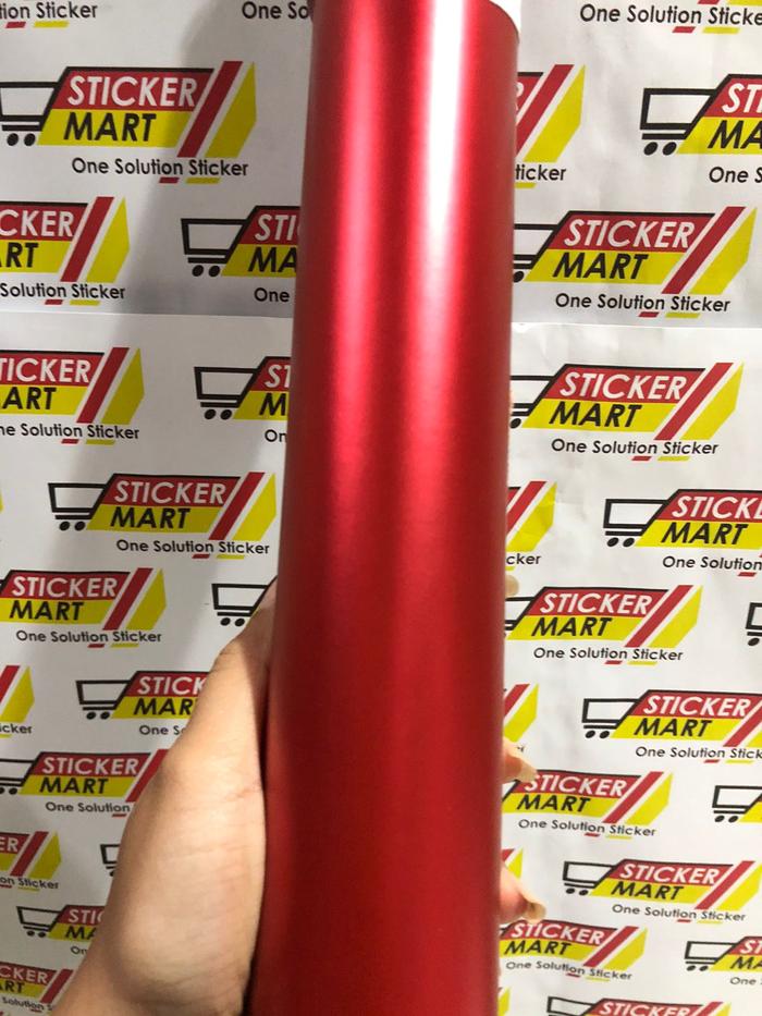 Gambar Sticker scotlite motor satin metalik chrome doff wrap termurah 50cm - Merah dari Stickermart undefined Tokopedia