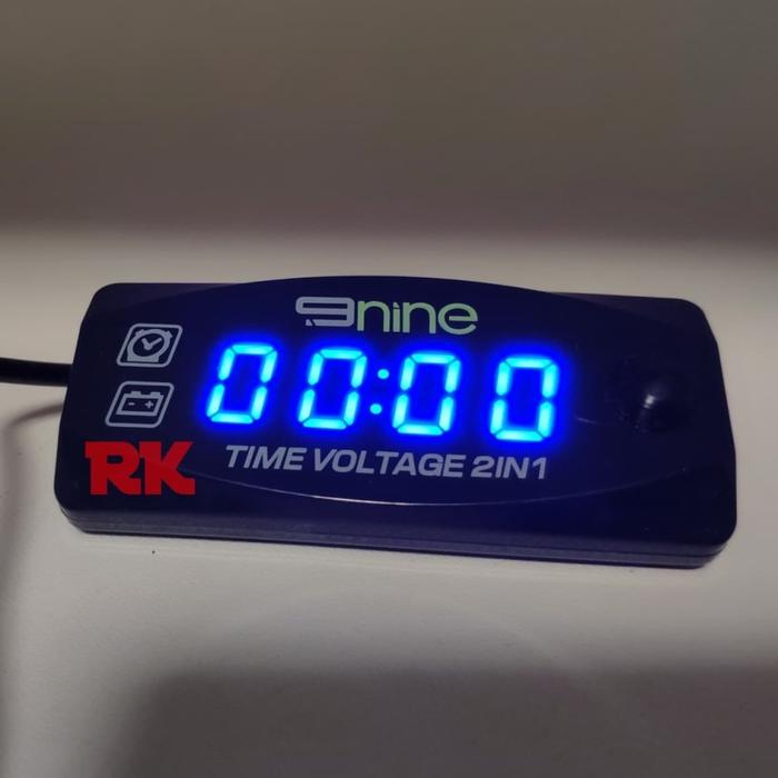 Gambar JAM DIGITAL MOTOR DAN PENGUKUR TEGANGAN SLIM | VOLTMETER DISPLAY - Biru dari RK MOTOR CILEDUG undefined Tokopedia