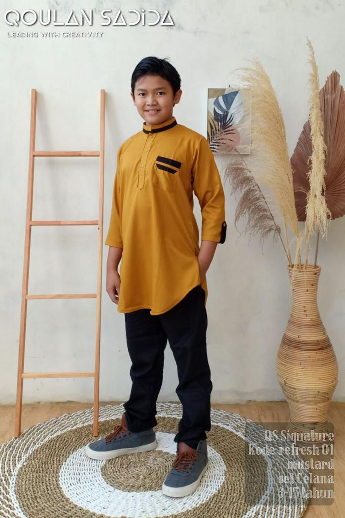 Gambar Mustard Refresh Baju Muslim Setelan Koko Anak Qoulan Sadida - XL 8-9 tahun dari LittleSarah Babykidshop undefined Tokopedia