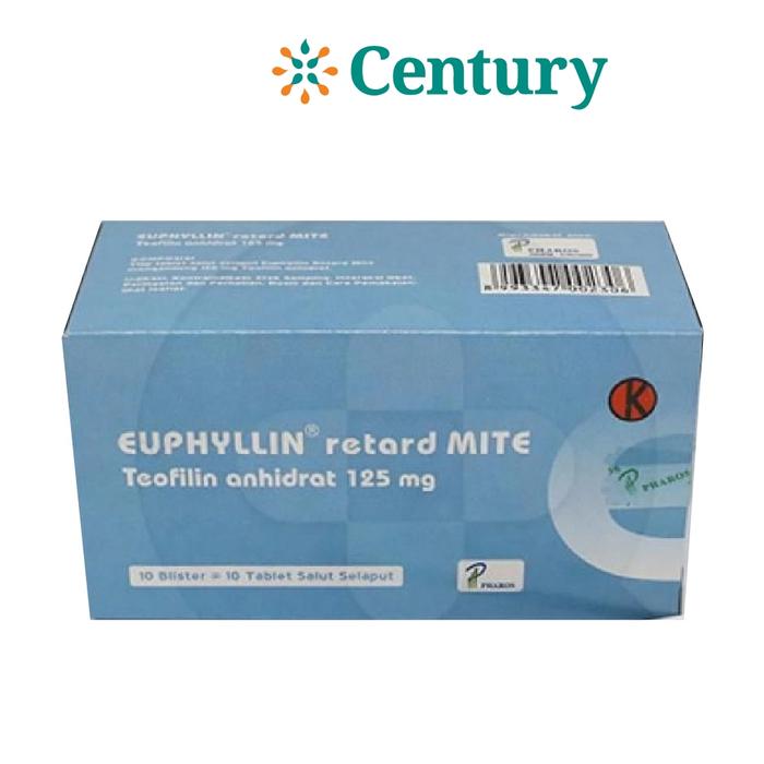 Gambar EUPHYLLIN RETARD MITE 1 STRIP ISI 10 TAB / THEOPHYLLINE/OBAT ASMA dari Apotik Century undefined Tokopedia