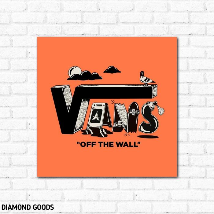 hiasan dinding wall decor poster kayu vans DBV2