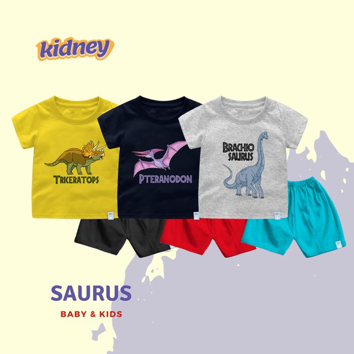 Gambar Setelan Kaos Dinosaurus Bayi & Anak Katun Combed Premium - PteraNODON, Size 2 dari Kidney undefined Tokopedia