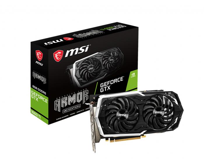 VGA MSI GeForce GTX 1660 Ti ARMOR 6G OC GDDR6 HDMI DP - MSI GTX1660 Ti