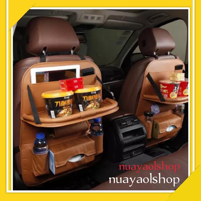 Gambar Seat Car Organizer Tas Belakang Jok Kursi Mobil Multipungsi Meja Kulit - Cokelat, Tanpa meja dari nuayaolshop undefined Tokopedia