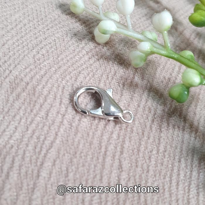 Gambar Kait Udang / Kait Lobster / Lobster Claps Kokot Perhiasan Aksesoris - Silver 14mm dari Safarazcollections undefined Tokopedia
