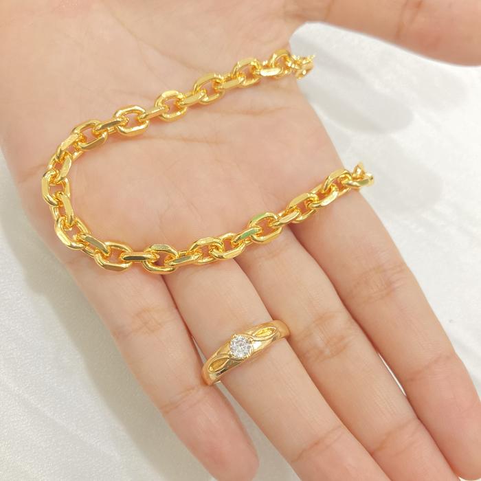 Gambar Set Gelang Cincin Lapis Emas Simple Aksesoris Perhiasan - 8 dari Noin Accessories Offcial Store undefined Tokopedia