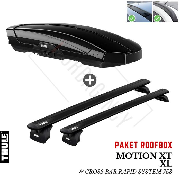 Jual Paket Thule Roof box Motion XT XL Cross bar Rapid System