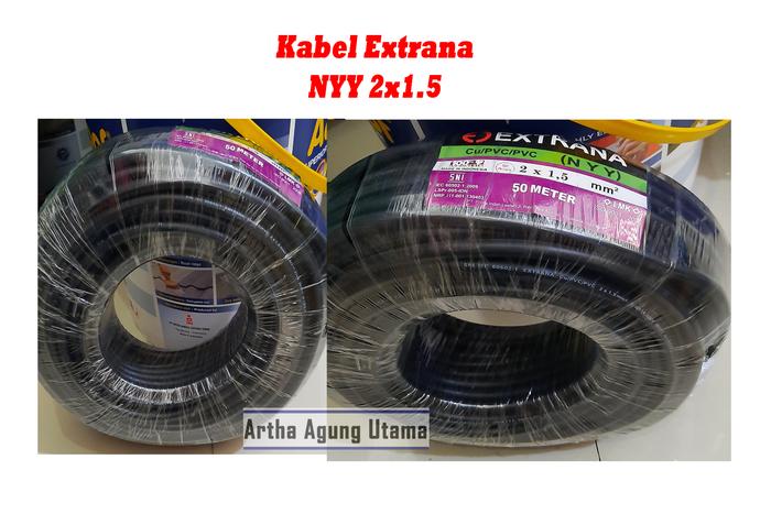 Gambar KABEL NYY EXTRANA 2x1.5, 2x2.5, 3x1.5, 3x2.5 SNI LMK TEMBAGA PER METER - NYY 2x1.5 dari TB Artha Agung Utama undefined Tokopedia