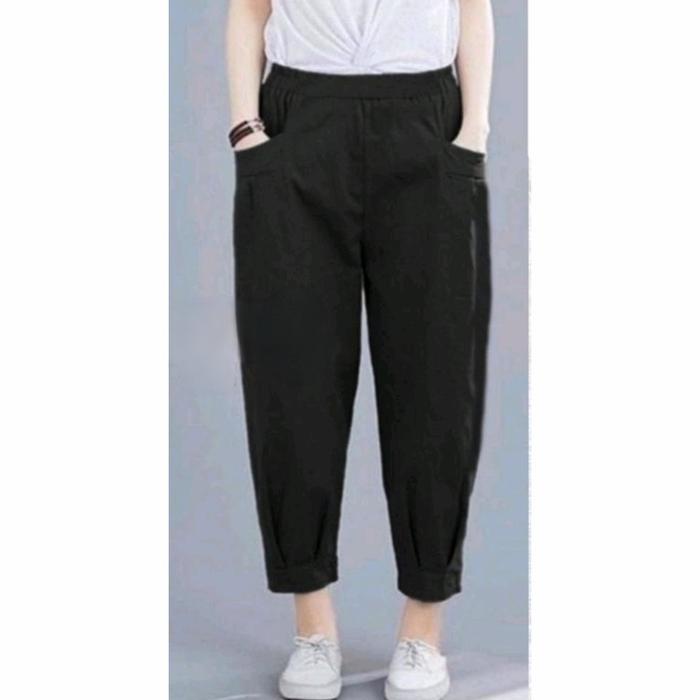 Gambar Celana Hinata Pants / Celana Korea Katun Twill / Celana Wanita Korea - Hitam, All Size dari Zeehan fashion undefined Tokopedia