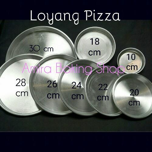 Gambar Loyang Pizza Diameter 14,16,18,20,22,24,26,28,30 cm Tinggi 2 cm ( Bahan Aluminium Tebal 0,6 mm ) - 18 cm dari Amira Baking Shop undefined Tokopedia