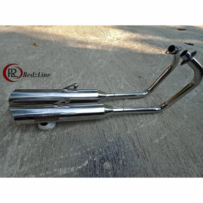 Gambar knalpot benelli patagonian eagle 250-benelli PE 250 cc kanan kiri - Putih dari Redzline Custom undefined Tokopedia