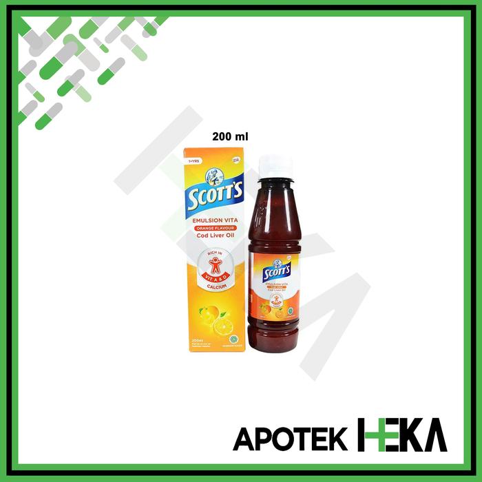 Gambar Scott's Emulsion Vita Rasa Jeruk - Minyak Ikan Kod 200 ml / 400 ml - 200ml dari Apotek Heka Bekasi undefined Tokopedia