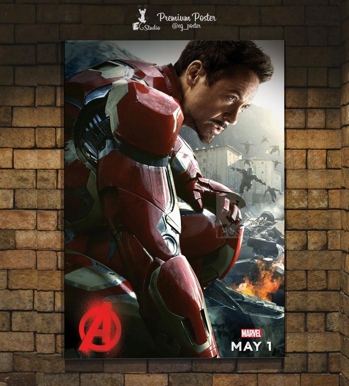 Gambar Poster Film - Iron Man - Avengers : Age Of Ultron - Marvel Studios - A3 Plus dari EG STUDIO Tokopedia undefined Tokopedia