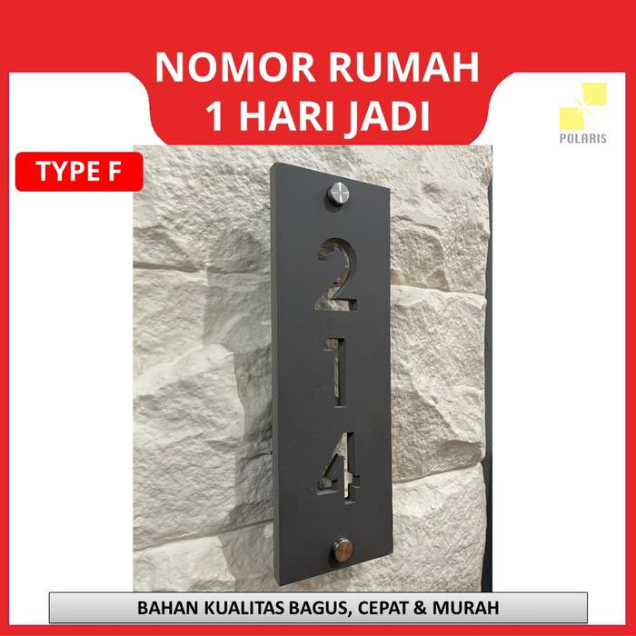 Gambar NOMOR RUMAH PAPAN ALAMAT NO RUMAH CUSTOM PAPAN NOMOR RUMAH NOMER RUMAH - Type F dari Polaris Laser Surabaya undefined Tokopedia