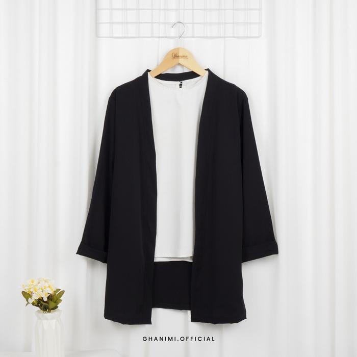 Gambar GHANIMI - BASIC OUTER / CARDIGAN POLOS - Black dari AnekaOStore undefined Tokopedia
