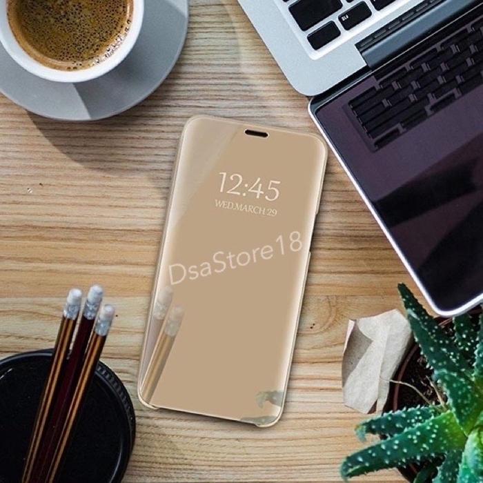 Gambar Case Samsung A22 A32 A21S A51 A20 A50S Flip Mirror Casing Stand Cover - Gold, SAM A32 5G dari DsaStore18 undefined Tokopedia