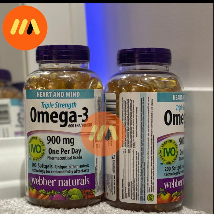 Jual WEBBER NATURALS Vitamin OMEGA 3 Triple Strength 900mg 200 softgels -  Jakarta Barat - MSM_25 | Tokopedia