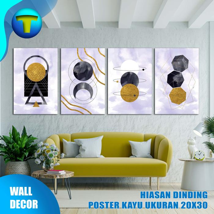 Gambar Wall Decor Hiasan Dinding Poster Kayu Minimalis Abstrak Art - ABS017. - Random, LOW bingkai dari tokodin.id undefined Tokopedia