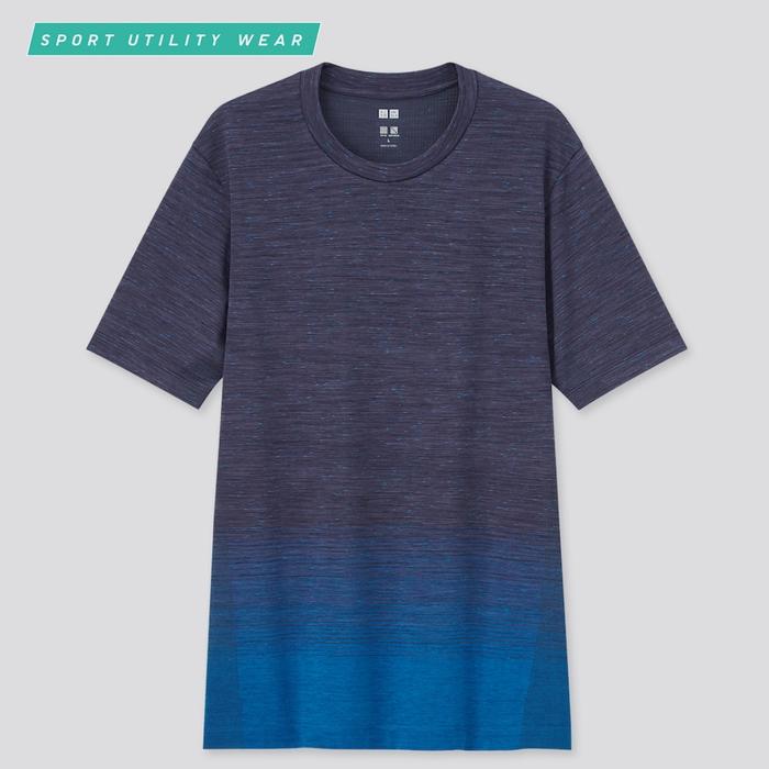 Uniqlo Dry Ex Crew Neck Short Sleeve Shirt Navy UNIQLO T-shirt Dry