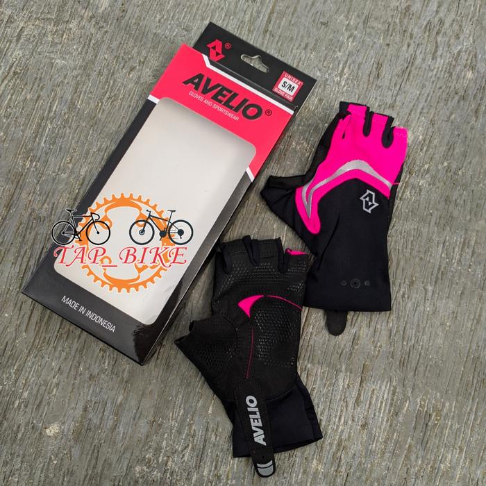 Gambar Sarung Tangan Sepeda Avelio Ironcross Geckogrip Half Finger - Pink, L/XL dari TAP BIKE undefined Tokopedia