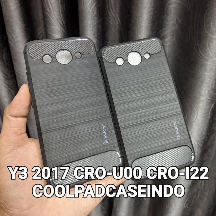 Jual Soft Case Huawei CRO-L22 Y3 2017 CRO-U00 Black Carbon Tebal