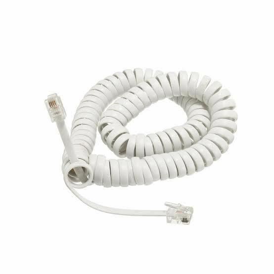 Gambar KABEL TELEPON SPIRAL PENDEK/ KABEL gagang Telepon pendek - Putih dari AUTO BRAND ELEKTRIK undefined Tokopedia