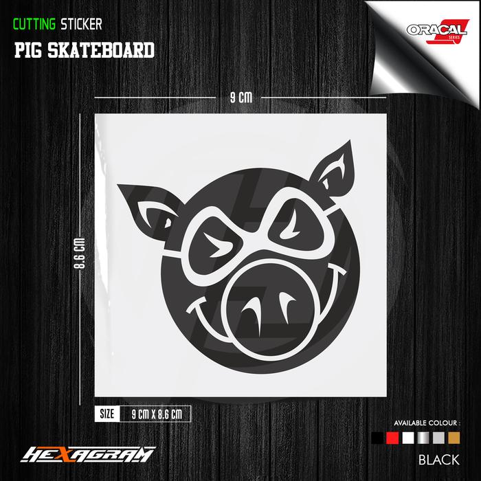 Gambar Cutting Sticker PIG SKATEBOARD Logo | Stiker Cutting PIG SKATEBOARD | - Hitam dari Hexagram Stiker undefined Tokopedia