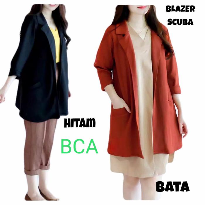 Gambar Blazer Wanita Quiter Blazer Basic Scuba Korea (J) - Bata, polos dari Berkat Cipta Anugrah undefined Tokopedia