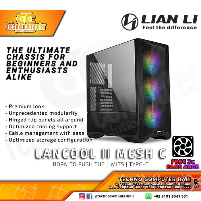 Gambar LIAN LI LANCOOL II MESH C RGB - ATX Gaming Case - Hitam dari Techno Computer Bali undefined Tokopedia