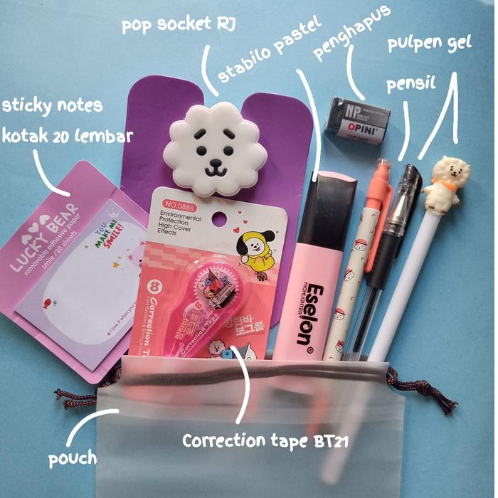 Gambar Set Alat Tulis + Pop Socket - RJ dari stesioneri undefined Tokopedia