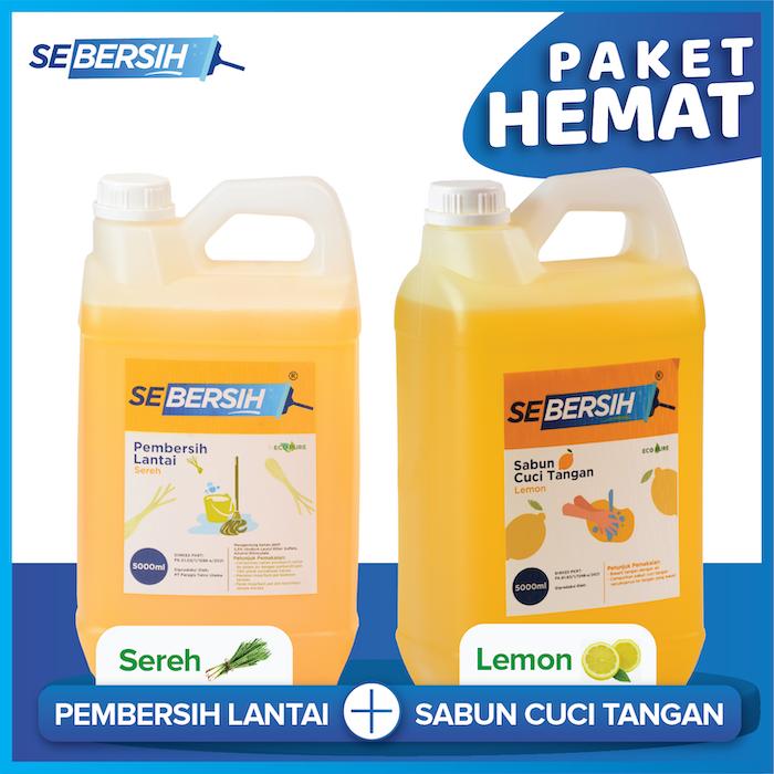 Gambar (BUNDLING) Sebersih Pembersih Lantai & Sabun Cuci Tangan 5L (GOJEK) - Sereh+Lemon dari Sebersih Official Store undefined Tokopedia