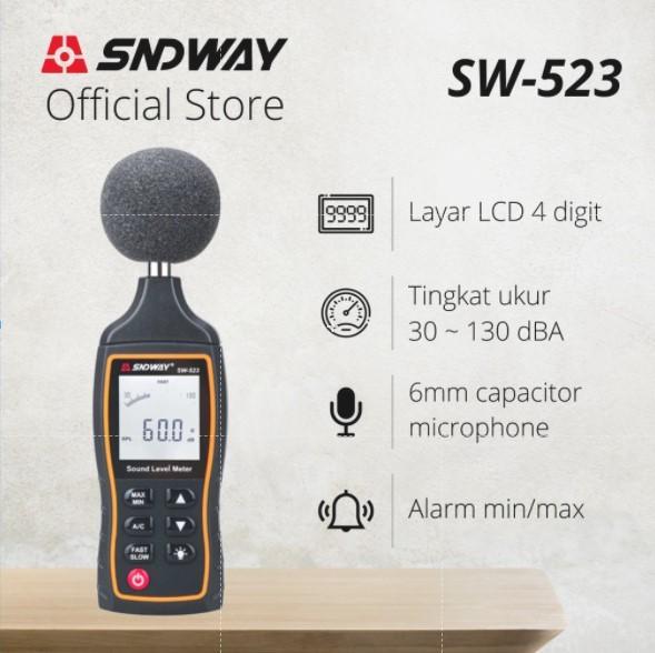 Gambar SNDWAY Digital Sound Level Meter Noise Meter 30-130 DB SW-523/524 - SW-523 dari SNDWAY INDONESIA undefined Tokopedia