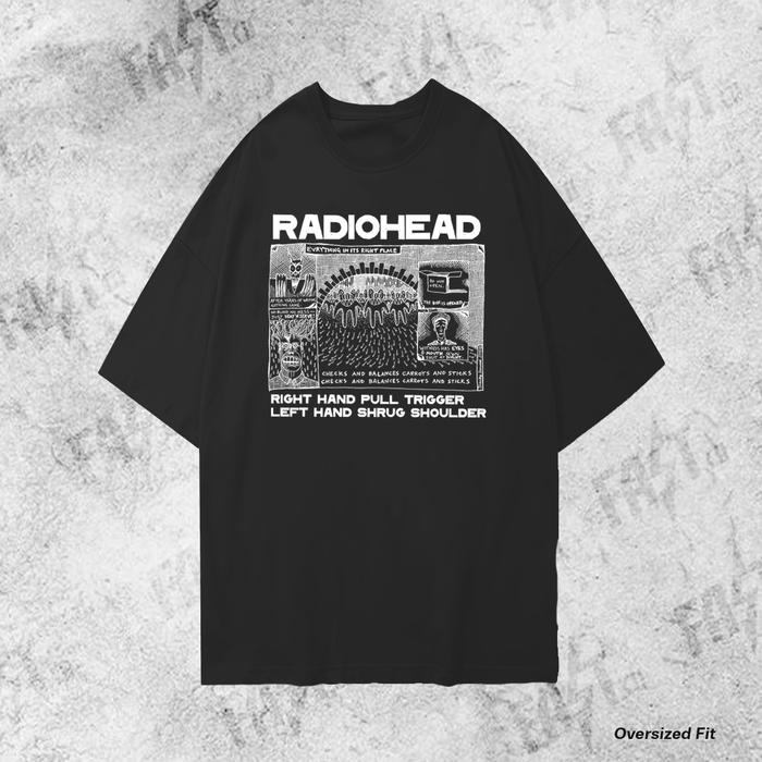 Gambar Kaos Band Oversize Radiohead Right Hand Pull Trigger Oversize T shirt - BLACK, L dari FASTCO OFFICIAL undefined Tokopedia