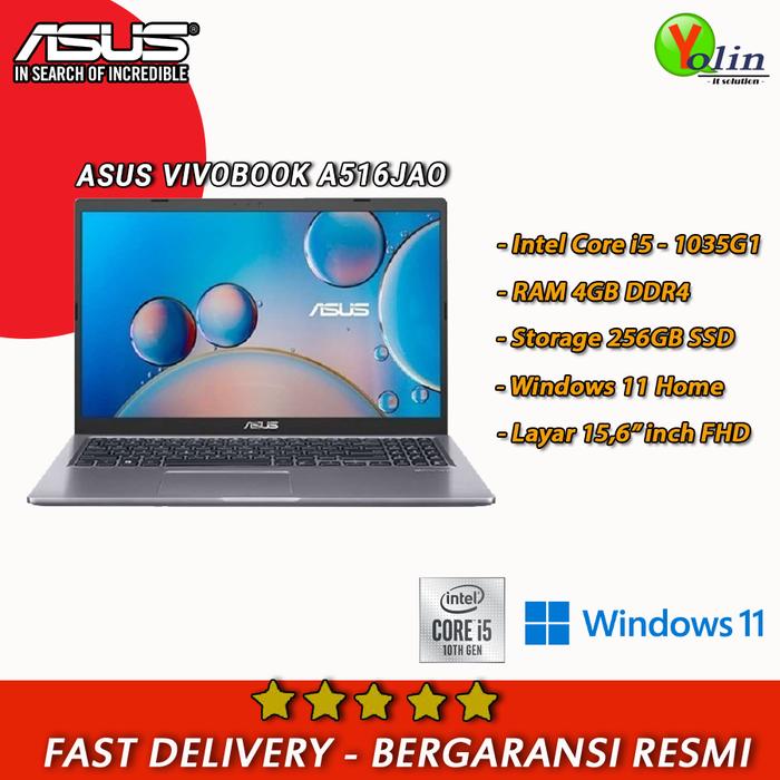 Jual LAPTOP ASUS A516JAO I5-1035G1 4GB 256GB SSD 14