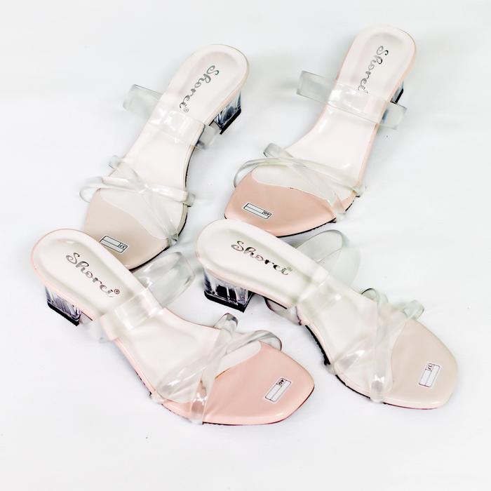 Gambar SANDAL SEPATU HIGH HEELS WANITA HAK KACA 5CM | MD 03 - Cream, 40 dari SHOREI STORE undefined Tokopedia