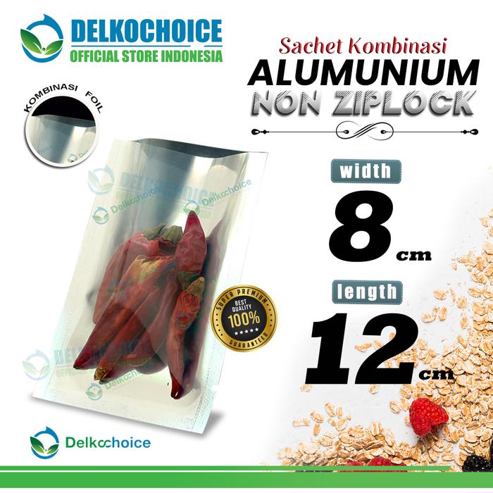 Gambar PLASTIK SACHET BAG 8x12cm VARIAN CLEAR METALIZE KEMASAN SASET FOIL - Non Ziplock dari Delkochoice Official Store undefined Tokopedia