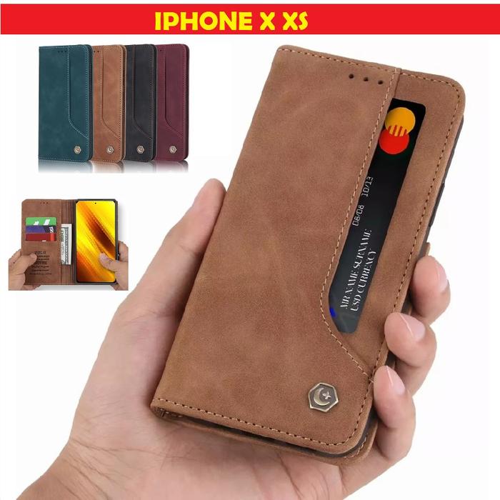 Leather Wallet Case Iphone X Wallet Jual IPHONE X XS FLIP CASE