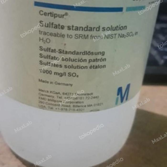 Gambar Larutan standar, Sulfate (SO4) standard solution, Merck, 500 ml dari Maxlab undefined Tokopedia