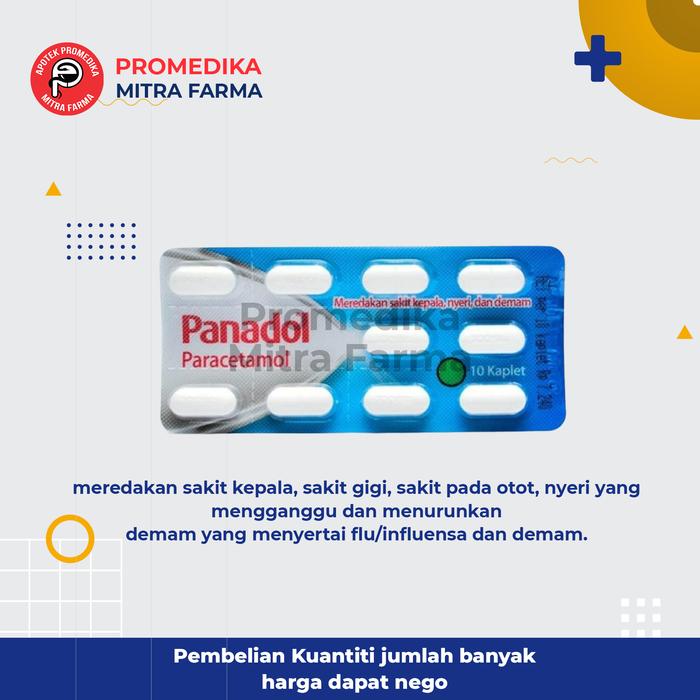 Gambar Panadol Tablet / Obat Demam dan Pereda Nyeri dari Apotek Promedika Mitra Farma undefined Tokopedia