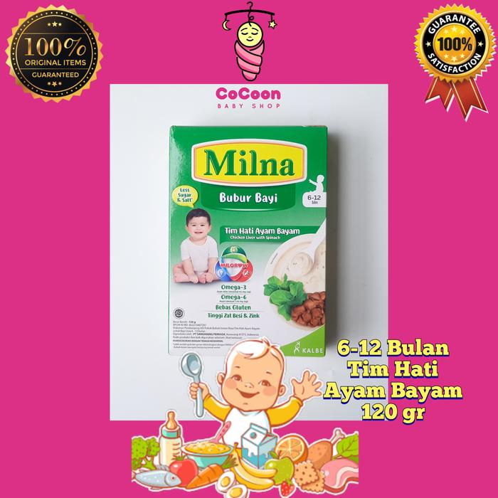 Gambar Bubur Bayi MPASI Milna Tim Hati Ayam Bayam 6-12 Bulan 120gr 120 g dari cocoonbabyshop undefined Tokopedia