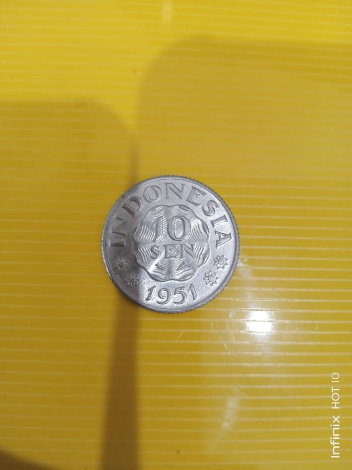 Gambar Koin 10 SEN Indonesia tahun 1951 1954 1957 uang kuno Aluminium - 1951 dari MJMOLOGY undefined Tokopedia