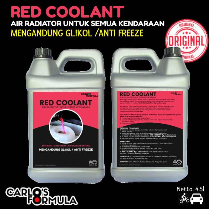 Gambar AIR COOLANT Air Radiator Mobil 4L Motor - Glycol Anti Korosi No Freeze - RED dari Carlosformula undefined Tokopedia
