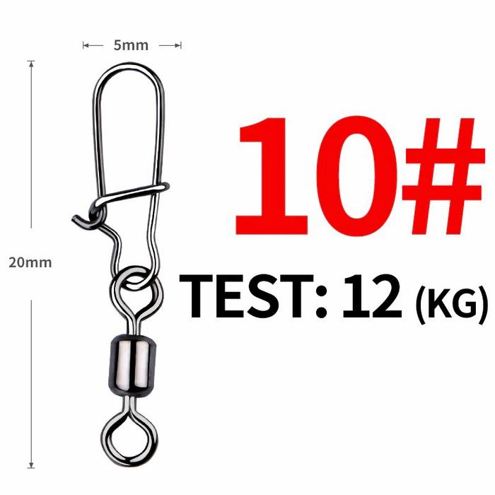 Colmic Rolling Swivel with Hooked Snap Black