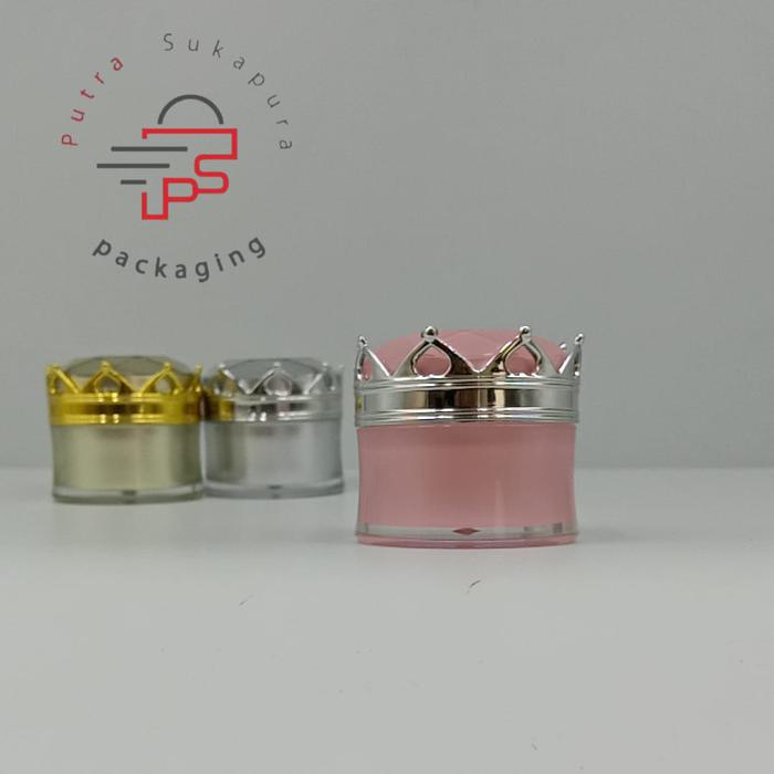 Gambar pot cream 10gr acrylic mahkota / pot cream 10gr crown /pot wadah cream - PINK dari Putra Sukapura Pack undefined Tokopedia