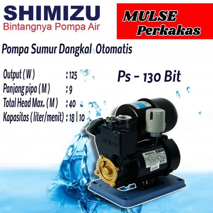 Gambar Pompa Air Shimizu PS 130 BIT (Otomatis) dari MULSE PERKAKAS undefined Tokopedia