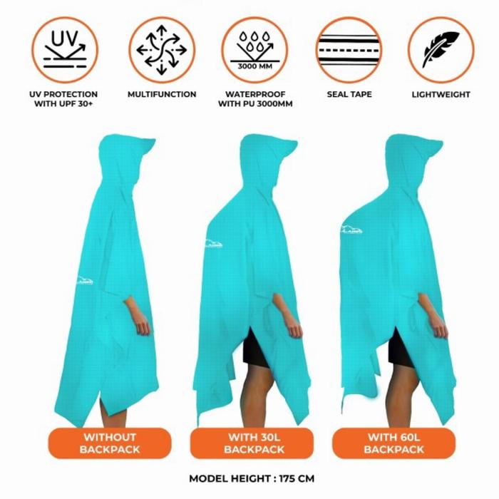 Gambar Ponco dhaulagiri waterproof 3in1 multifungsi footprint flysheet bivak - tosca dari GROSIRAN OUTDOOR GEAR undefined Tokopedia