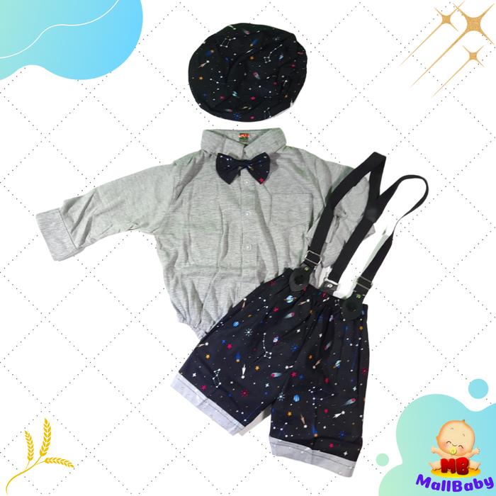 Gambar Baju Pesta Bayi Laki Laki 6-12 Bulan Stelan Jumper Kemeja Bayi Charlie - Abu-abu dari Mall-Baby undefined Tokopedia