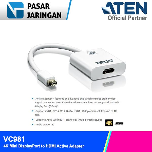 Hdmi Active Aten Dp To Hdmi Jual ATEN VC981 4K Mini DisplayPort To