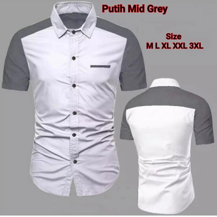 Gambar kemeja kerja pria kantor fashion - Putih, M dari Kopi 7 Huruf undefined Tokopedia
